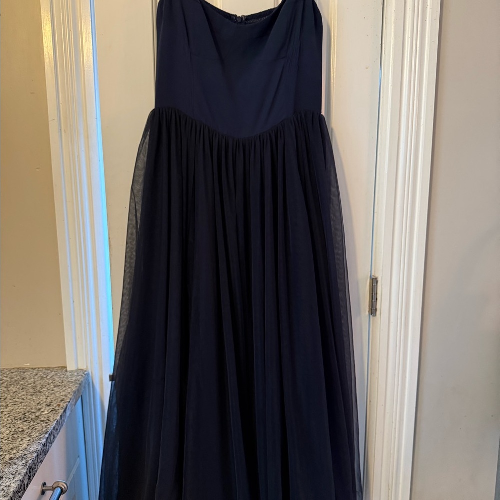 Reformation Esmarie Navy Midi Dress - Picture 2 of 5